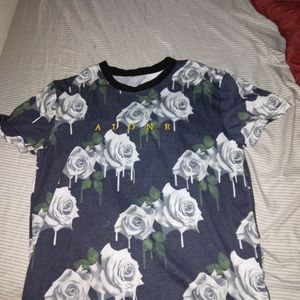 ALONE grey/black flower shirt